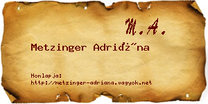 Metzinger Adriána névjegykártya